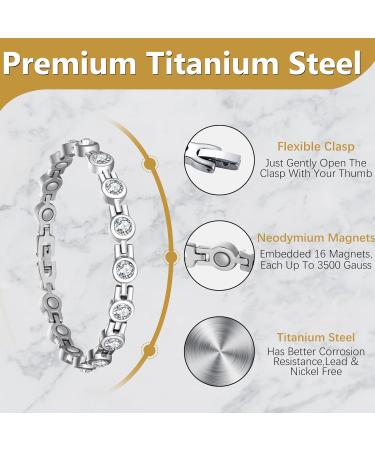 Jeracol Titanium Steel Magnetic Bracelets and Rings for Women - Adjustable Size & Gift Box, Mother's Day Special - Buy Online on GoSupps.com