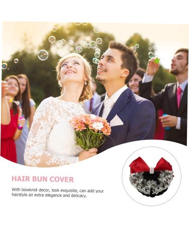 POPETPOP Hair Net Flower Hairnet Bowknot Decor Hair Nets Hair Pin Hair Bun Net Hair Bun Cover Hair Bun Bowknot Net Hair Bun Bowknot Cover Lace Bow Tie Crape Flower Head Nurse Hairpin - Buy Online on GoSupps.com