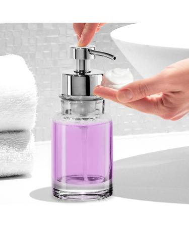 Oggi 10oz Glass Foaming Soap Dispenser - Stylish Aqua/Chrome Round Design for Bathroom & Kitchen - Buy Online on GoSupps.com