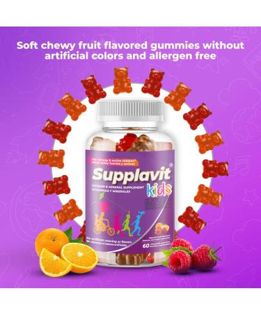 Kids Vitamins and Supplements No Artificial Coloring Allergen-Free for Healthy and Strong Children Natural Fruit Flavors Healthy and Delicious (60 Gummies) 60 Count (Pack of 1) - Buy Online on GoSupps.com