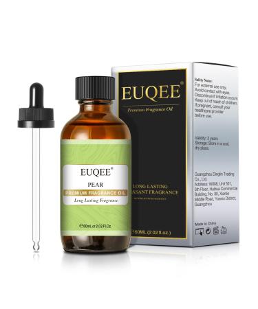EUQEE Pear Fragrance Oil 60ml Pear Essential Oil Aromatherapy Fragrance Essential Oils for Diffusers for Home DIY Candle Making Pear 60.00 ml (Pack of 1)