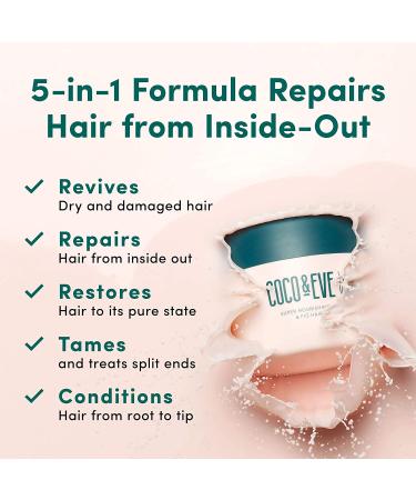 Coco & Eve Like a Virgin Hair Masque - Coconut & Fig Hair Mask for Dry Damaged Hair | Deep Conditioning Treatment with Shea Butter & Argan Oil - Buy Online on GoSupps.com