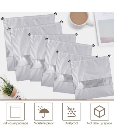6 Pack Drawstring Dust Bags for Handbags - Waterproof Storage Organizer for Travel Shoes & Boots - Silver - Multiple Sizes - Buy Online on GoSupps.com