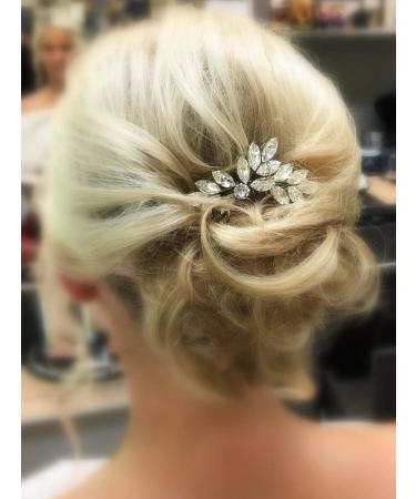 Jakawin Rhinestone Bride Wedding Hair Comb | Silver Crystal Bridal Hair Accessories HC047S - Buy Online on GoSupps.com
