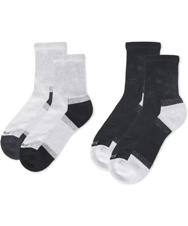 MeMoi Diabetic Half Cushion Quarter Socks - 2 Pairs Pink/White Size 9-11 | Comfortable & Supportive International Shipping - Buy Online on GoSupps.com
