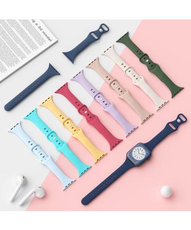 DYKEISS Sport Slim Silicone Band Compatible for Apple Watch Band 38mm 42mm 40mm 44mm 41mm 45mm 49mm  Thin Soft Narrow Replacement Strap Wristband for iWatch Ultra Series 8/7/SE/6/5/4/3/2/1 Women Men Milk Tea 38/40/41mm - Buy Online on GoSupps.com