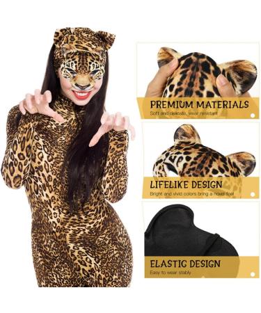 Shop Alipis Halloween Leopard 2pcs Half Masquerade Accessories - Realistic Animal Cat Costume for Carnival & Mardi Gras - Buy Online on GoSupps.com