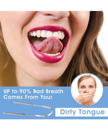 Stainless Steel Tongue Scraper Set for Adults - Oral Care Tool for Bad Breath - 2 Pack - Perfect for Travel and Home Use - Buy Online on GoSupps.com