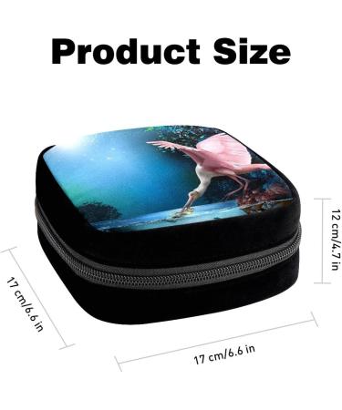 GIAPB Period Bag - Flamingo Bird Design Sanitary Napkin Storage and Makeup Pouch - Buy Online on GoSupps.com