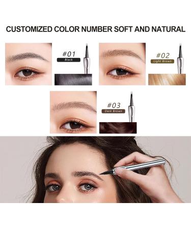 LXZJJM Bifurcated Water Eyebrow Pencil Liquid Eyebrow Pen Waterproof Brow Pen with Micro-Fork Tip Creates Natural Looking Brows Effortlessly (#01 Black) - Buy Online on GoSupps.com