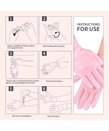 MoyRetty Silicone Moisturizing Gloves - 2 Pairs Flexible & Durable for Dry Hands Home Spa Pink & Beige | International Shipping Available - Buy Online on GoSupps.com
