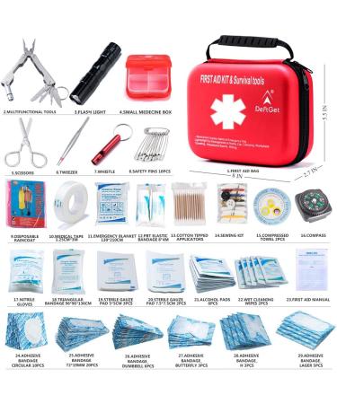 Deftget Mini Survival First Aid Kit - Emergency Medicine Bag for Home, Car, Camping & Travel - Buy Online on GoSupps.com