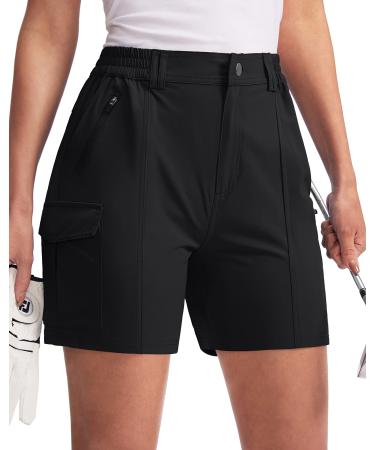Women's Hiking Long Shorts 9 Quick Dry Cargo Bermuda Shorts Lightweight Knee  Length with Zipper Pockets for Women Black X-Large