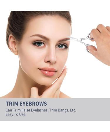 Professional Grooming Scissors Set | Precision Stainless Steel Hair Eyebrow and Mustache Trimmers | Asontao 2Pcs Small Scissors for Facial and Eyelash Grooming - Buy Online on GoSupps.com