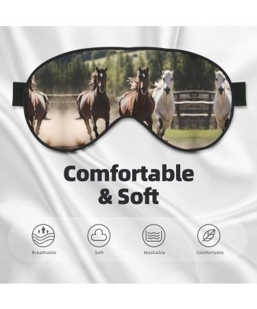 SSIMOO Three Running Horses Soft Sleep Eye Mask - Breathable Black Eye Patch for Women | Perfect for Travel & Relaxation - Buy Online on GoSupps.com