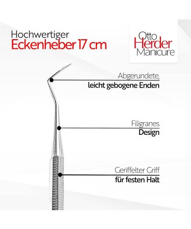 Otto Herder Corner Lifter - 17cm Stainless Steel Foot Care Tool for Nail Deposit Removal | Manicure & Pedicure - Buy Online on GoSupps.com