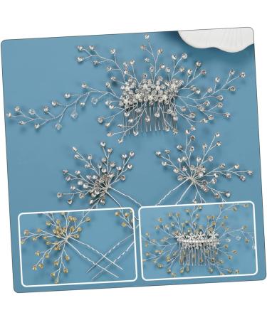 minkissy 4 Sets Bridal Headwear Diamond Headpiece Wedding Hair Decoration U- Shaped Hair Pin for Bride Pearl Hair Accessories Pearl Tiara Rhinestones Bridesmaid European and American Comb - Buy Online on GoSupps.com