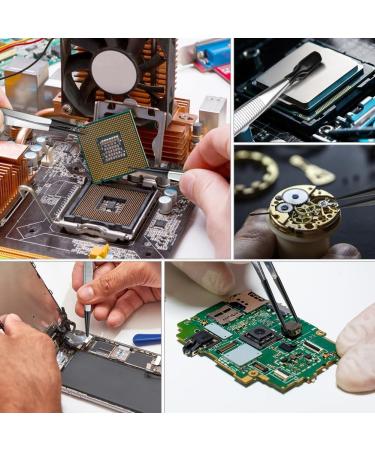 Ainiv 4Pcs Stainless Steel Tweezers Set - Non-Slip Rubber Tips for Jewelry Making & Crafts - Buy Online on GoSupps.com