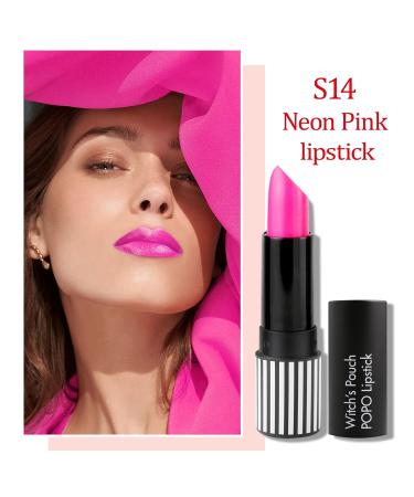 Witch's Pouch Neon Pink Lipstick - Long Lasting Hydrating High Impact Makeup for Women | Creamy Formula & Lustrous Color (S14 Neon Pink - Buy Online on GoSupps.com