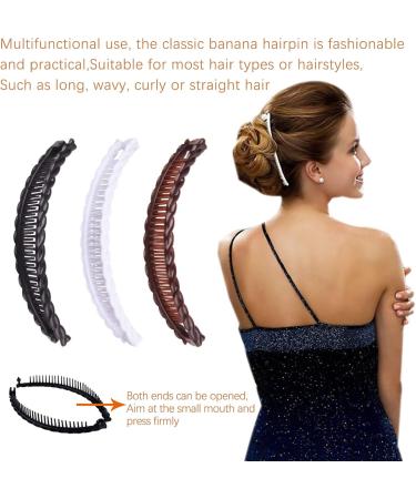 CTPJST Banana Hair Clips Set Vintage Fishtail Hair Clip 12 Pieces 4 Styles Accessory for Women Girls Long Curly or Straight Hair - Buy Online on GoSupps.com