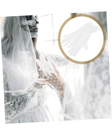 minkissy 1 Pair Black Gloves Cocktail Women Short Gloves Vintage Gloves for Woman Bridal Mesh Gloves Wedding Short Gloves Tea Party Short Gloves Hollow Out Women's Accessories White Lace - Buy Online on GoSupps.com