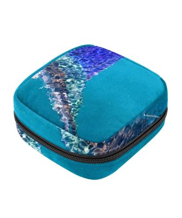 Menstrual Pad Bag with Zipper Ladies Napkin Pouch Tampons Collection Bag for Women and Girls (Sailfish Head)