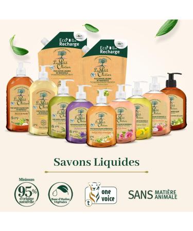  Le Petit Olivier LE PETIT OLIVIER - Pack of 12 - Pure Marseille Liquid Soap - Pink Fragrance from the Grasse Region - Gently cleanses the skin - 95% Natural Origin - Made in France - 300ml - Buy Online on GoSupps.com