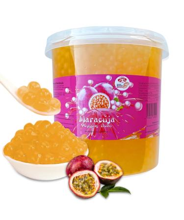 3kg bubble tea pearls maracuja - bubbletea boba pearl set - nature & vegan- bubble tea pearl bubbles - great ideas to make yourself bubble tea and fantastic boba parties Maracuja 1