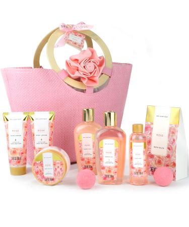 Gifts for Her-Spa Luxetique Spa Gift Set Pampering Gifts for women 10pcs Rose Bath Gift Set Bath Sets for Women Gifts Birthday Gifts for Women
