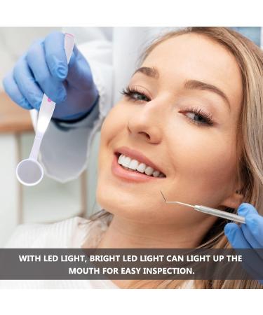 Heallily 2-Pack LED Dental Mirrors with Light - Anti-Fog Oral Inspection Tools for Dental Care - Pink - Buy Online on GoSupps.com