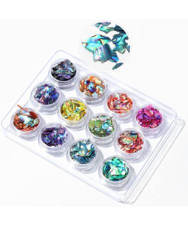 CareUrButi 24 Boxes Nail Art Chip Glitter Shell Chip Nail Foil Paillette Nail Irregular Slices Nail Sequins Flakes Sparkle Glitter for Nail Art Design Decoration (24 Colors) One Size One Size Color 1 - Buy Online on GoSupps.com