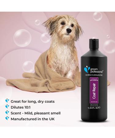 GROOM Professional Coat Repair Conditioner for Dogs | 1L - Repair Damaged Hair Soothes Dry & Itchy Skin Softens Fur - Buy Online on GoSupps.com