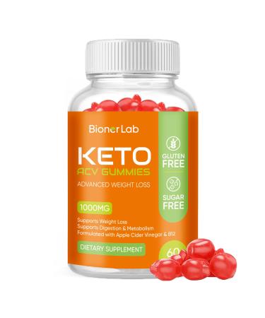 Keto ACV Gummies for Advanced Weight Loss Rapid Belly Fat Burn - Sugar Gluten Free Pro Active Super Apple Cider Vinegar Diet Supplement for Men Women - Digestion Metabolism Hair Skin Health (1000MG)
