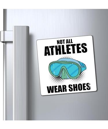 Vintage Not All Athletes Wear Shoes Inspiring Swimmer Saying Retro Swimming Teams Motivational Athletics Quotes Magnets 3" 3" - Buy Online on GoSupps.com