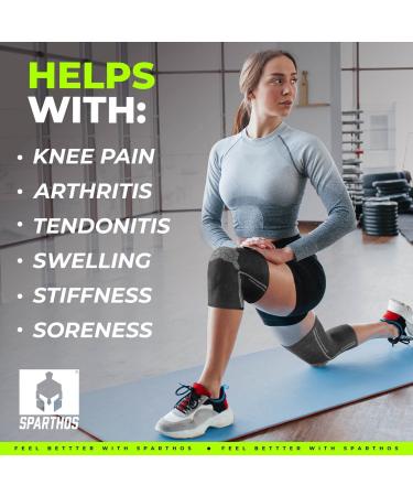 Sparthos Knee Compression Sleeves (Pair) - Joint Protection & Support for Running, Sports, Pain Relief - Breathable & Anti-Slip Knee Brace for Men & Women - Midnight Black, Large - Buy Online on GoSupps.com