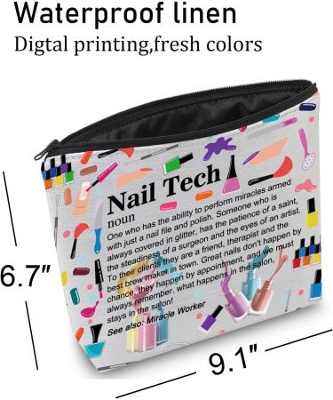 BNQL Nail Tech Makeup Cosmetic Bag Nail Tech Gifts for Women Girls Nail Technician Gifts Nail Artist Gift for Nail Manicurist (nail tech cosmetic bag) - Buy Online on GoSupps.com