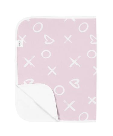 Kushies Baby Deluxe Flat Waterproof Changing PAD MAT/Liner - 20" x 30" 100% Cotton Flannel Upper - Pink XO