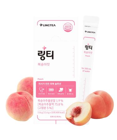 LINGTEA Doctor Developed Electrolyte Drink Mix - Peach Flavor | Rapid Hydration | Essential Vitamins | Oral IV Solution | Fast Recovery | Workout Drink | Party Recovery | Maximum Absorption | 10 Count