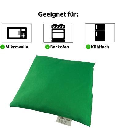 Bonblatt Organic Cherry Stone Pillow 24x25 cm - Oeko-Tex 100 Certified, Made in Germany, Heat & Grain Cushion for Adults, Babies, Children & Pets - Green - Buy Online on GoSupps.com