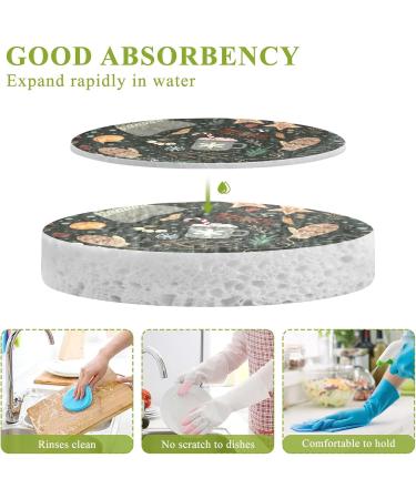 3-Pack Cleaning Kitchen Sponges Oval Merry Christmas Kitchen Cellulose Dishwashing Wood Pulp Cotton one sizex3 White - Buy Online on GoSupps.com