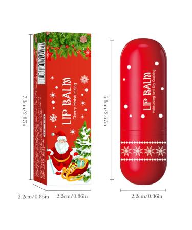 FEESHOW Christmas Lip Balm Set with Fruit and Honey for Moisturized Lips Festive Stocking Stuffer Gift Cherry One Size One Size Cherry - Buy Online on GoSupps.com