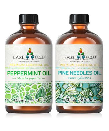 EVOKE OCCU Peppermint Essential Oil and Pine Needle Essential Oil - 4 Fl Oz