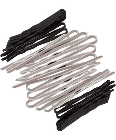 Topkids Accessories 24pc Bright Coloured Kirby Grip Hair Clip Bobby Pins Simple Clips For Everyday Use For Women & Men Girls & Boys Unisex Hair Pins (Black & White) - Buy Online on GoSupps.com