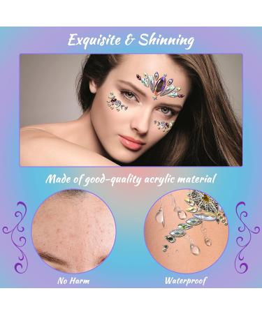 Mermaid Face Gems - 4 Sets Body & Eye Jewels for Women | Rave & Festival Party Accessories - Buy Online on GoSupps.com