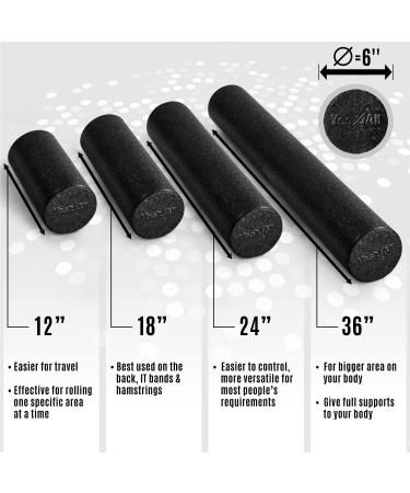 Yes4All High-Density EPP Foam Roller for Back, Legs & Muscle Massage - 36-inch Black - Buy Online on GoSupps.com
