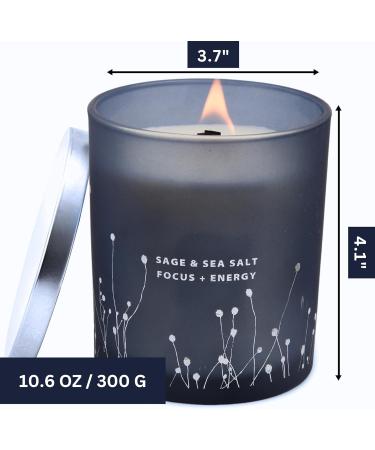 White Sage Sea Salt Candle | Cleansing Aromatherapy Scented Candle | Wood Wick Relaxing Beach Candle for Home | Energy Cleansing for Men & Women - Buy Online on GoSupps.com