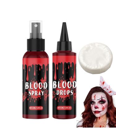 Washable Artificial Blood - Realistic Liquid Makeup - Liquid Soap Cleanser Face Makeup for Vampire Zombie Costumes Men Women
