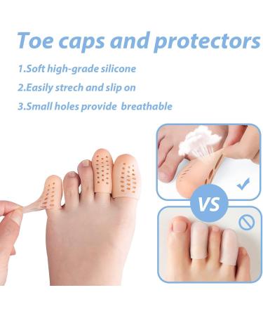 14 Pieces Gel Toe Protection - Breathable Silicone Covers for Blisters & Toenails | Unisex Beige Toe Protectors - Buy Online on GoSupps.com