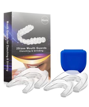 Mouth Guard for Grinding Teeth - Mouth Guard for Clenching Teeth at Night New Upgraded Dental Night Guard Stops Bruxism BPA Free for Kids & Adults 2 Sizes Pack of 4 (2 Pairs) 3 Pack of 4 (2 Pairs)