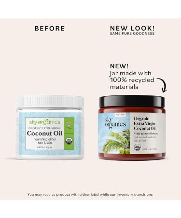 Buy Sky Organics Organic Extra Virgin Coconut Oil for Hair & Skin - 100% Pure Cold-Pressed USDA Certified - 16.9 fl. oz with Free Ebook - Buy Online on GoSupps.com